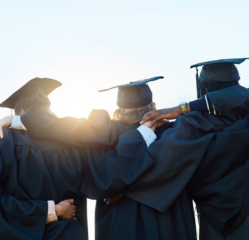 group of graduates standing