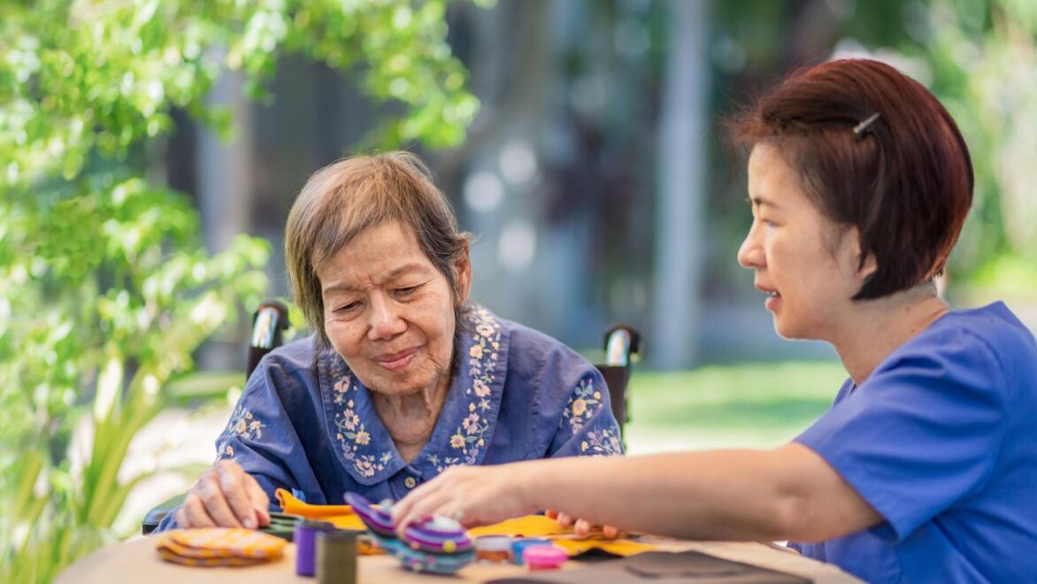 care worker with patient